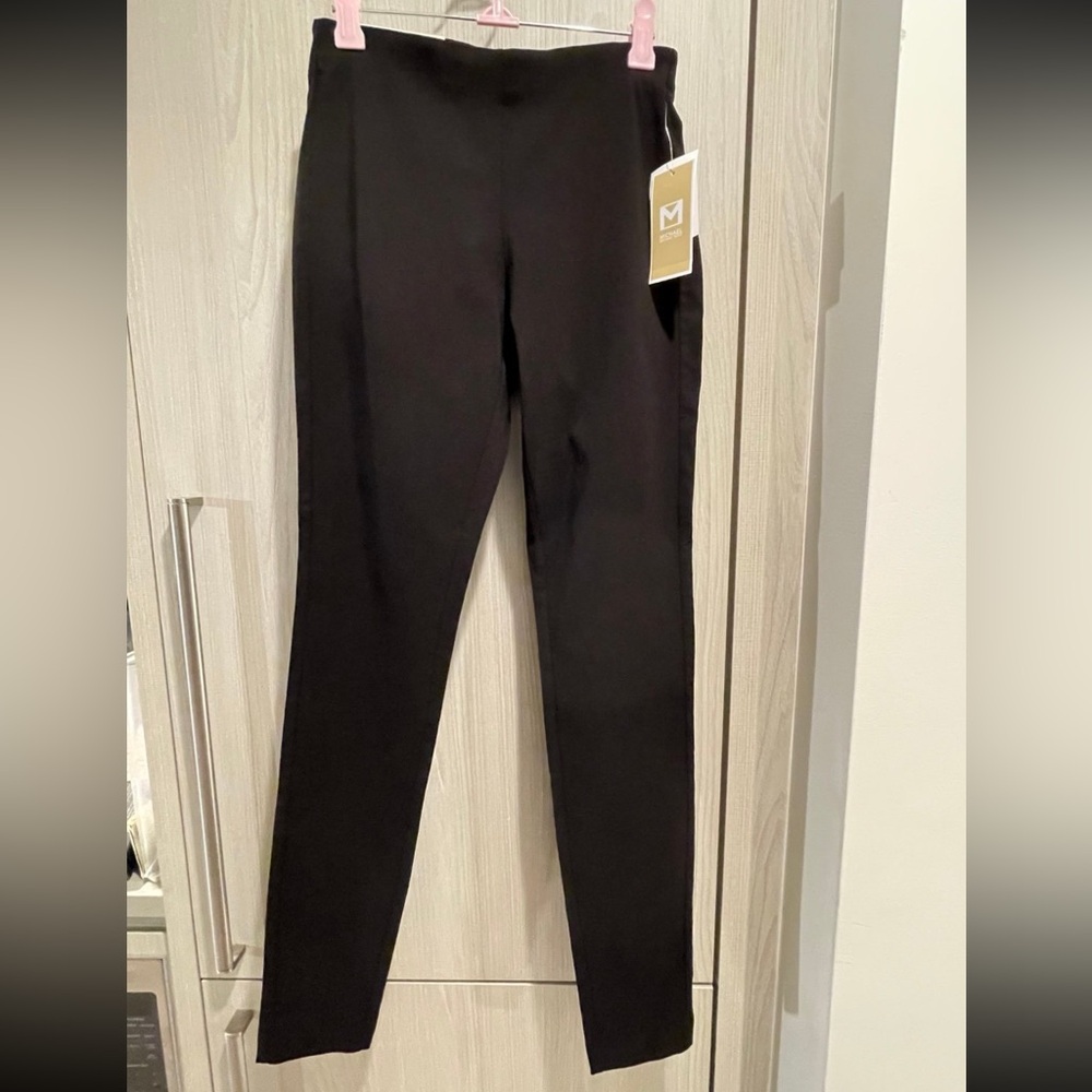 NWT Michael Kors High Rise Super Skinny Pull On Black Trousers